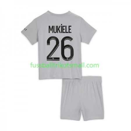 Fußballtrikots Paris Saint-Germain Mukiele 26 Kinder 2022-2023 Kurzarm Auswärts-trikot kaufen